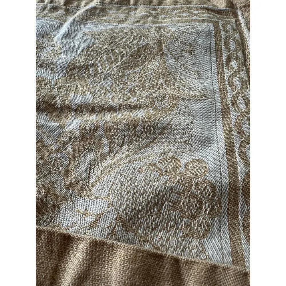 Williams Sonoma set of 4 Cornucopia Jacquard placemats linen cotton reversible